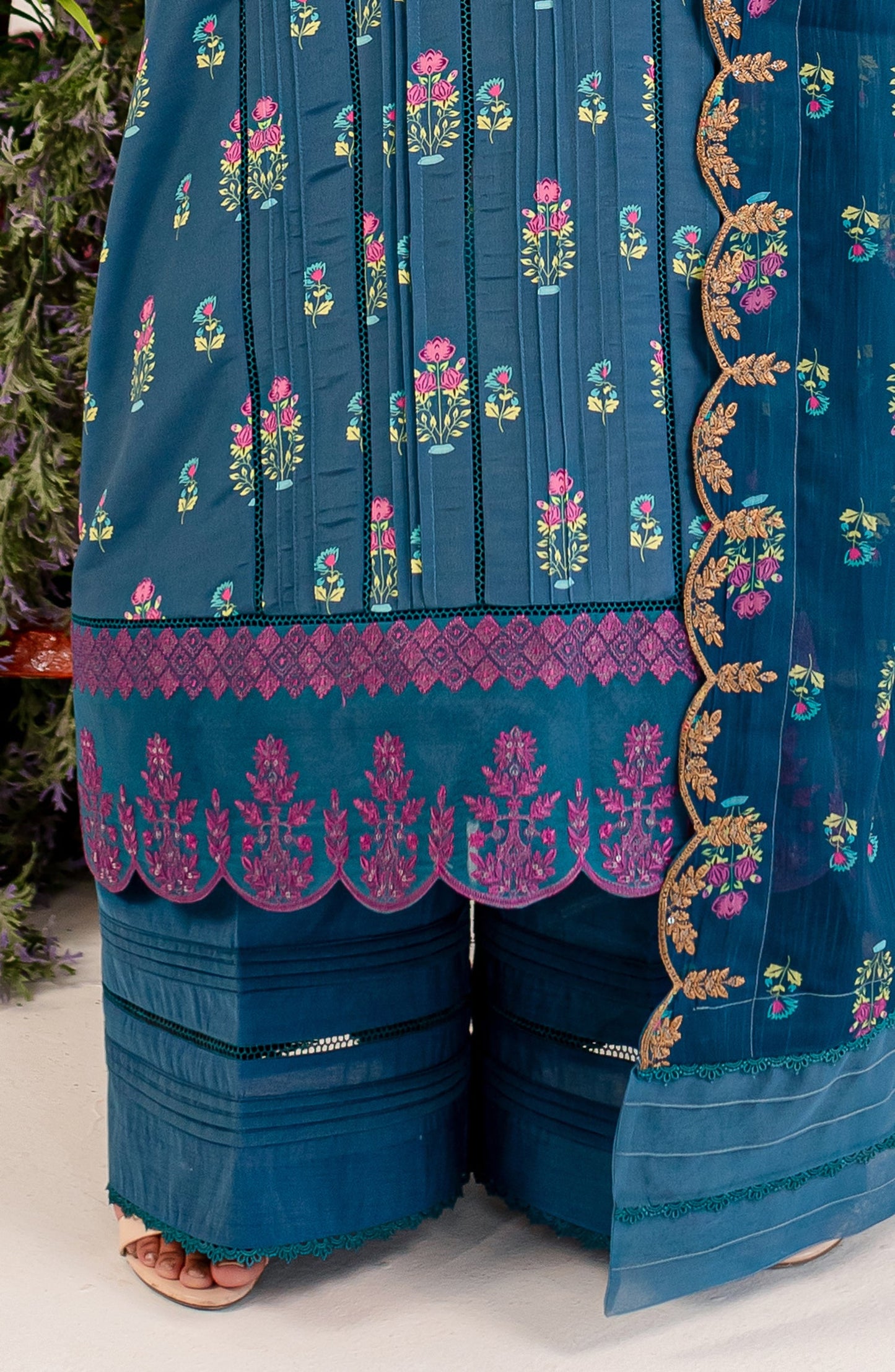 Printed Embroidered Lawn - Sapphire (MLFD-164)