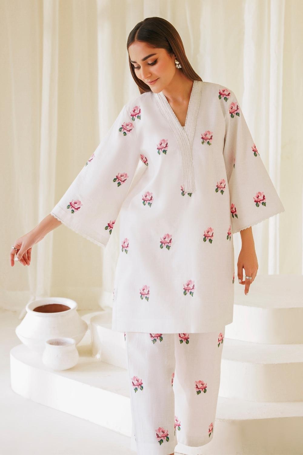 2 PC Stitched | Lawn Embroidered Shirt + Trouser