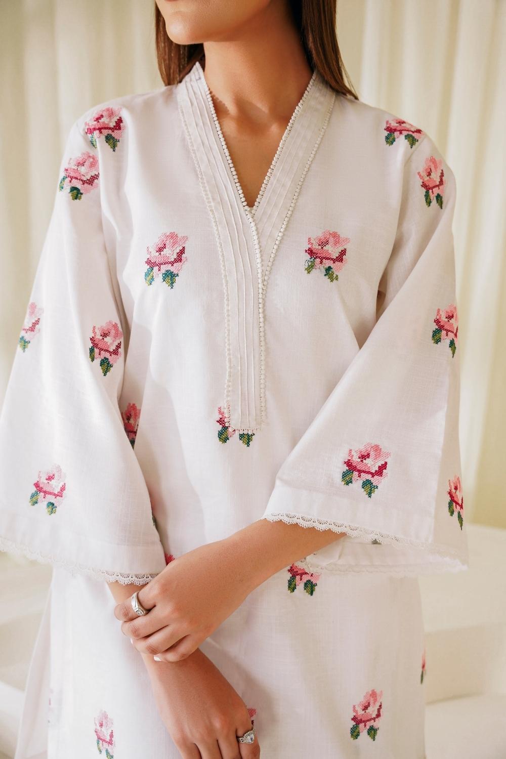 2 PC Stitched | Lawn Embroidered Shirt + Trouser