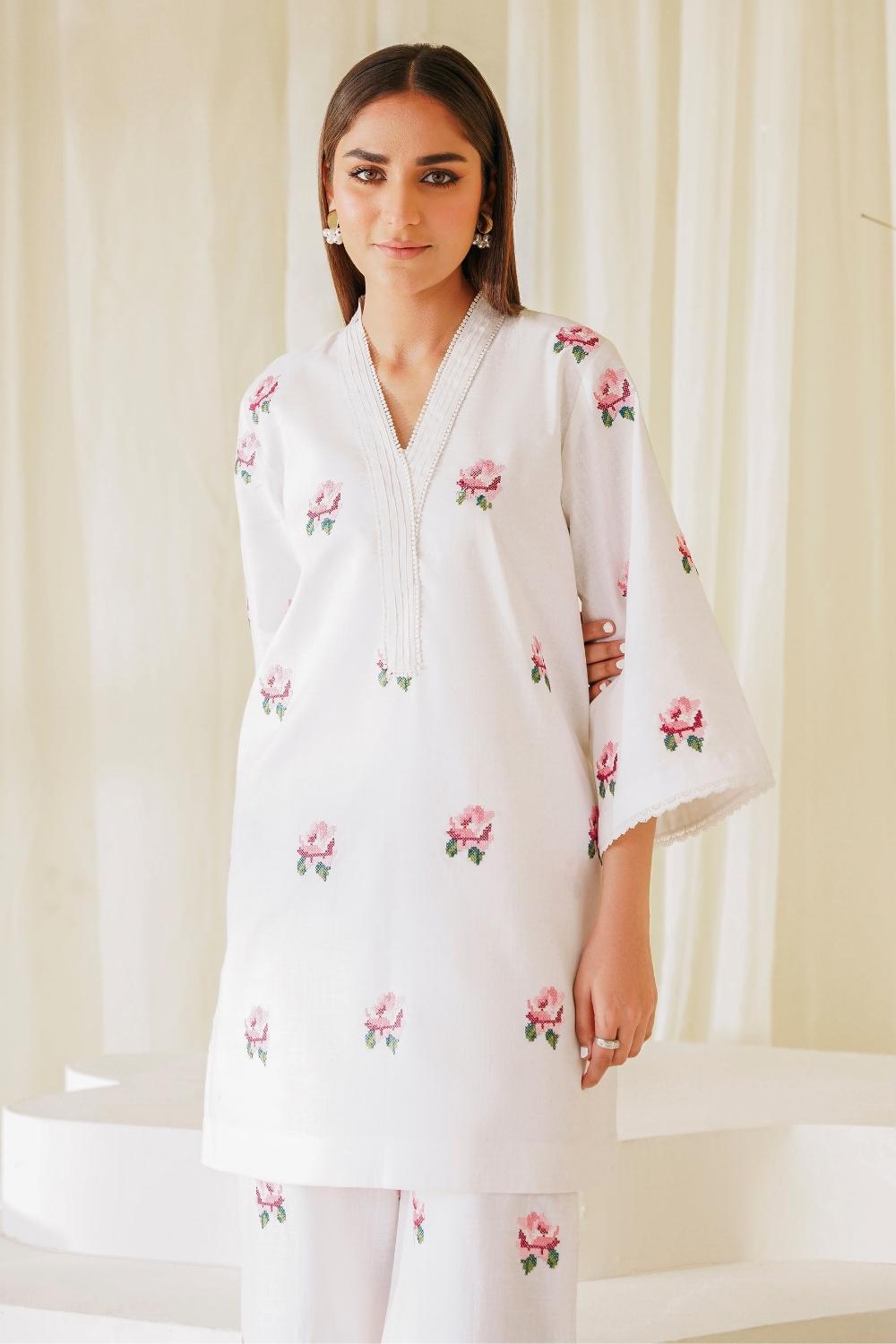 2 PC Stitched | Lawn Embroidered Shirt + Trouser