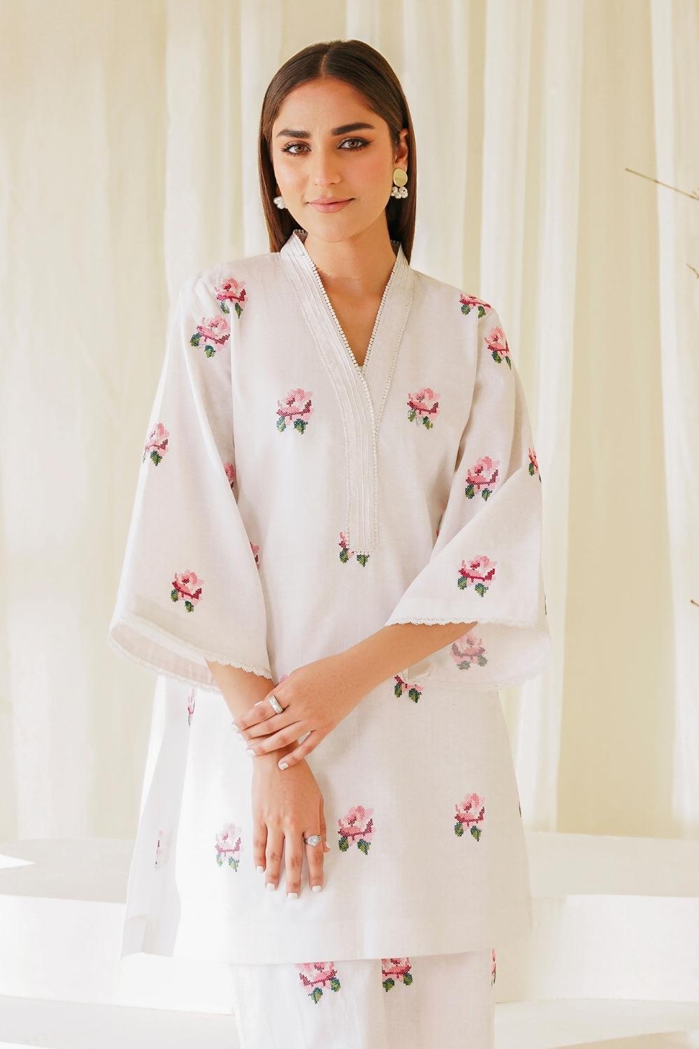 2 PC Stitched | Lawn Embroidered Shirt + Trouser