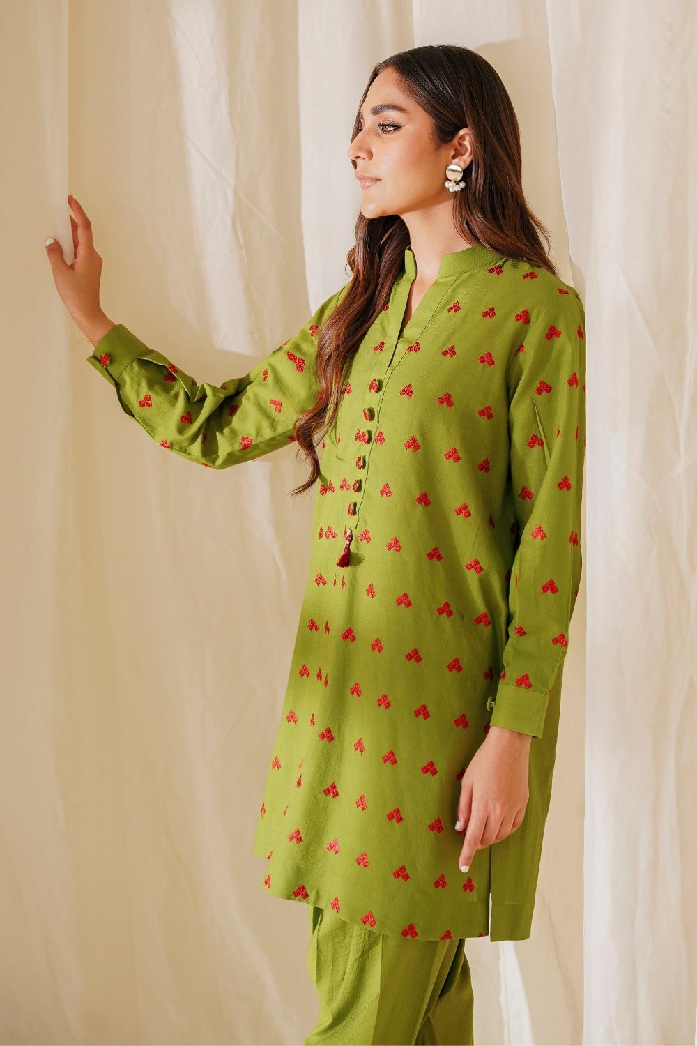 2 PC Stitched | Lawn Embroidered Shirt + Trouser