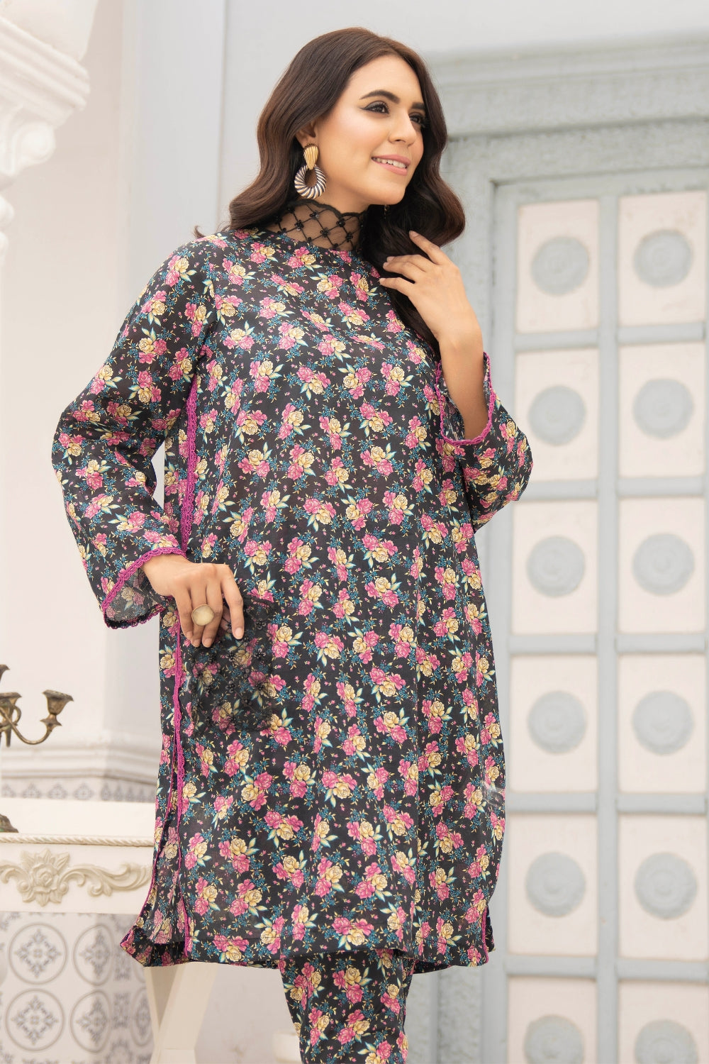 2PC Unstitched | Printed Lawn Shirt + Trouser