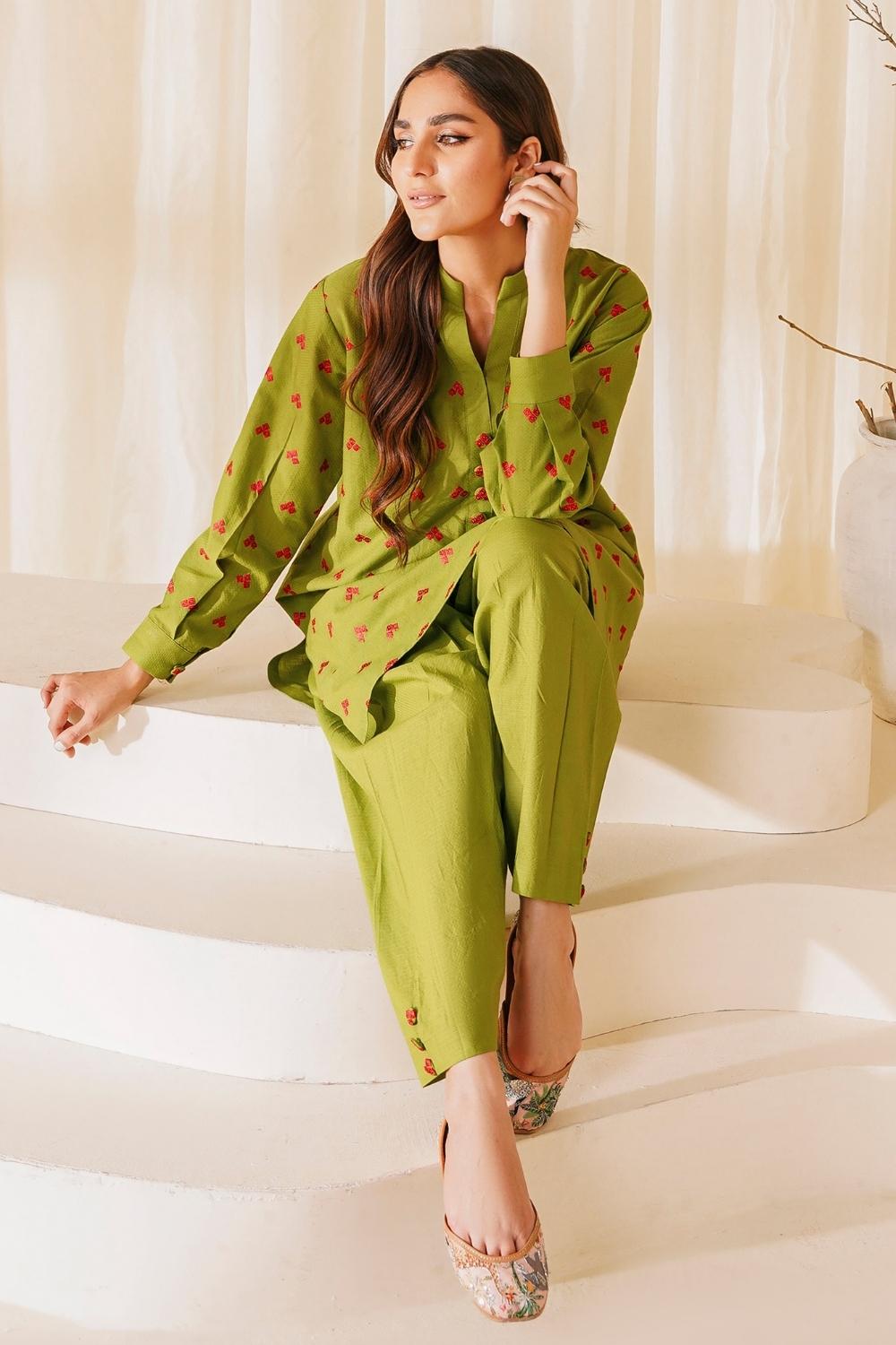 2 PC Stitched | Lawn Embroidered Shirt + Trouser