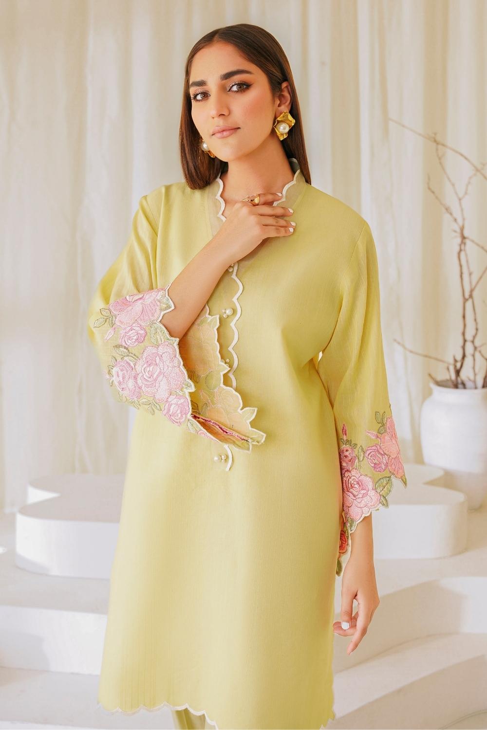 2 PC Stitched | Lawn Embroidered Shirt + Trouser