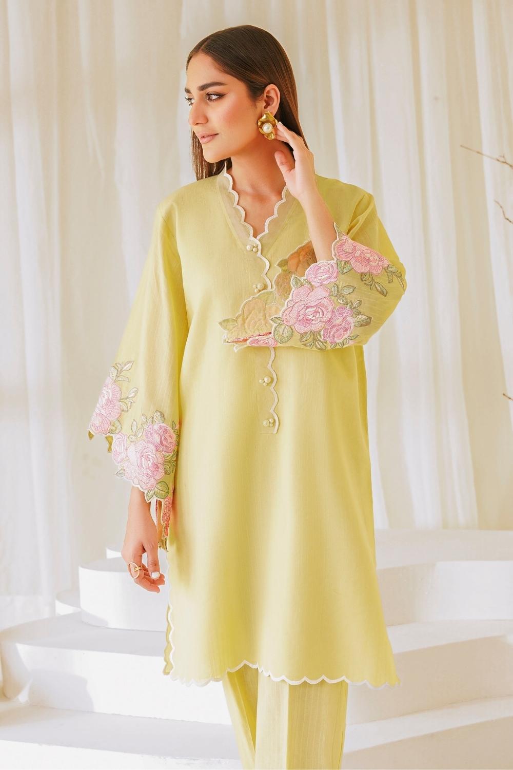 2 PC Stitched | Lawn Embroidered Shirt + Trouser