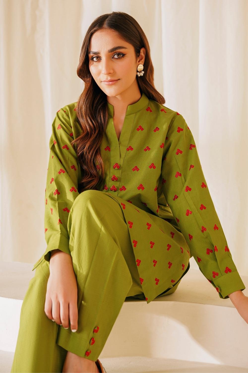2 PC Stitched | Lawn Embroidered Shirt + Trouser