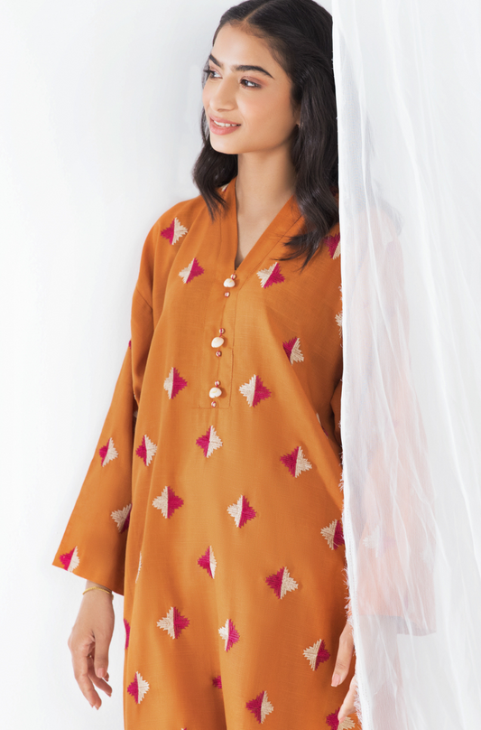 2 PC Unstitched | Khaddar Embroidered Shirt + Trouser