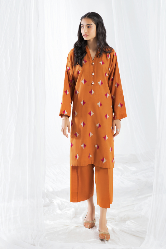 2 PC Unstitched | Khaddar Embroidered Shirt + Trouser