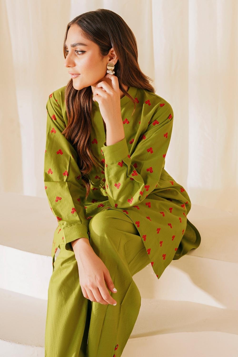 2 PC Stitched | Lawn Embroidered Shirt + Trouser