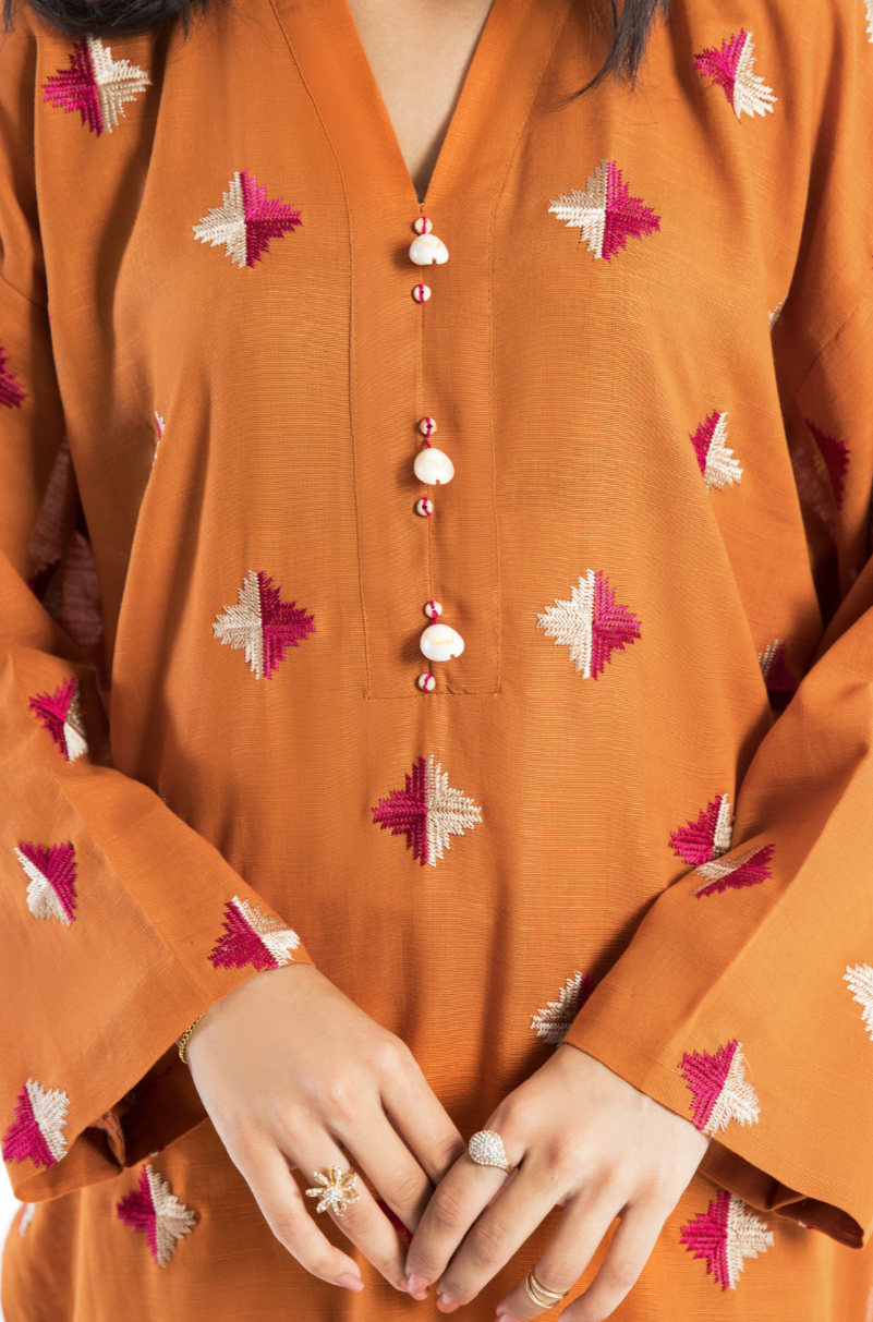 2 PC Unstitched | Khaddar Embroidered Shirt + Trouser
