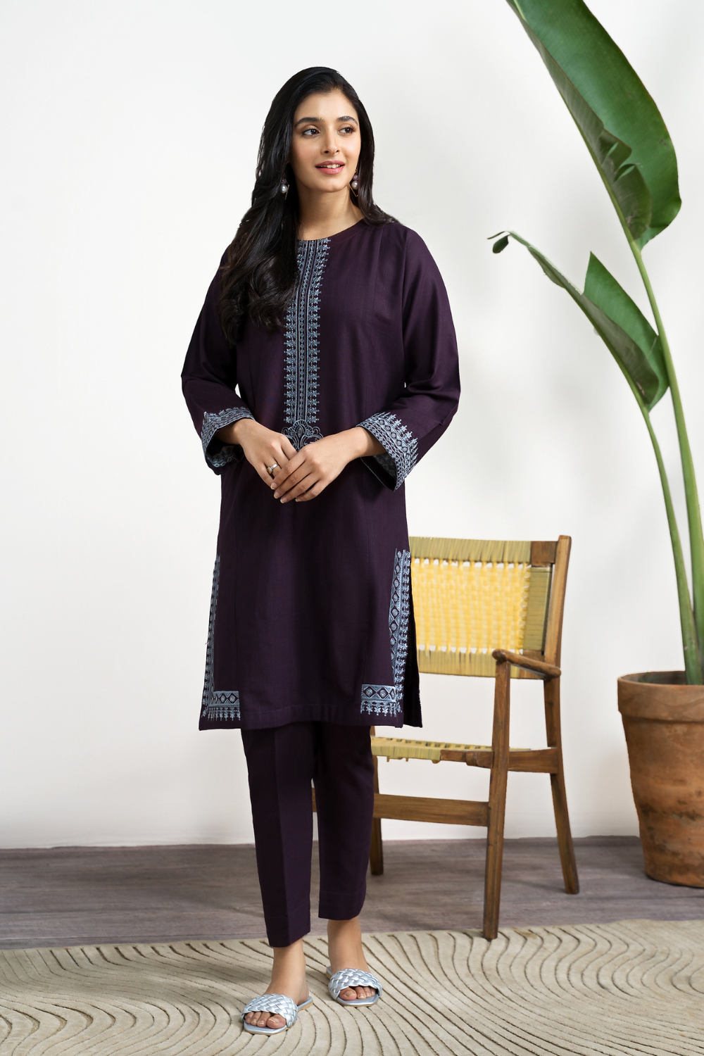 2 PC Stitched | Khaddar Embroidered Shirt + Trouser