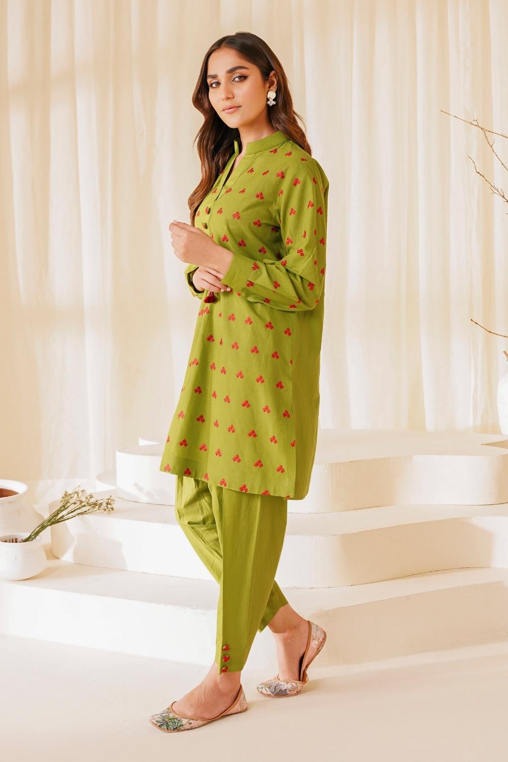 2 PC Stitched | Lawn Embroidered Shirt + Trouser