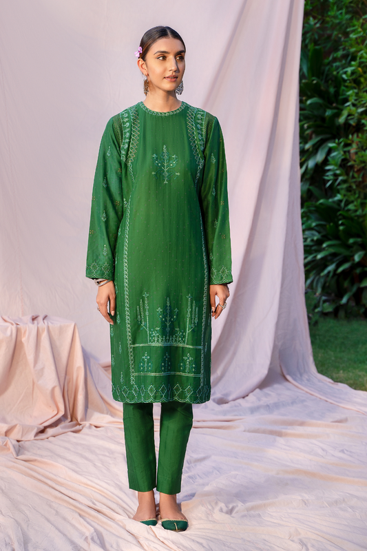 1 PC Stitched | Jacquard Embroidered Shirt