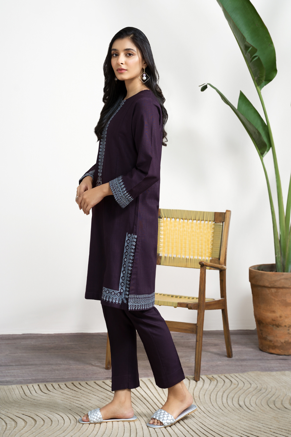 2 PC Stitched | Khaddar Embroidered Shirt + Trouser