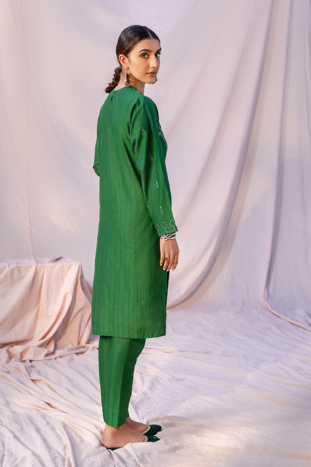 1 PC Stitched | Jacquard Embroidered Shirt