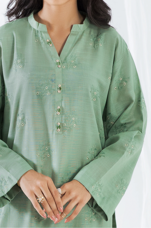 2 PC Unstitched | Khaddar Embroidered Shirt + Trouser