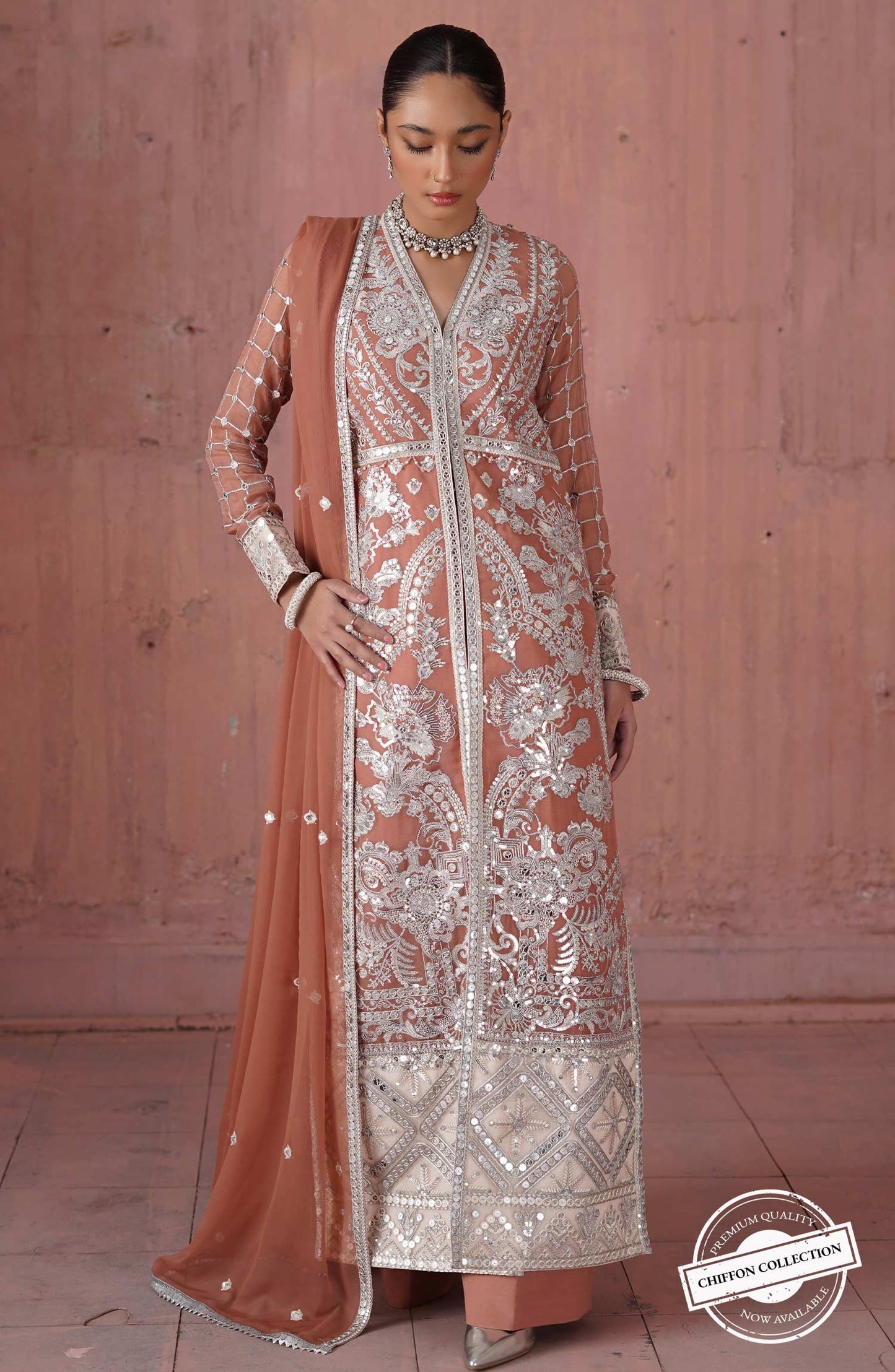 Formal Dress - The Peach Tree (QFG-0018) Mashq Premium