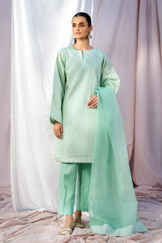 4 PC Stitched | Silk Suit