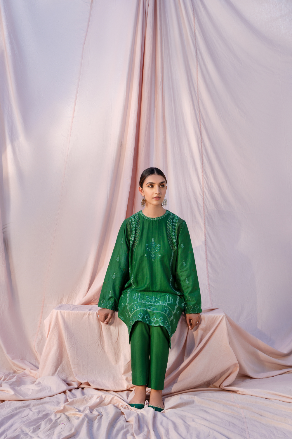 1 PC Stitched | Jacquard Embroidered Shirt