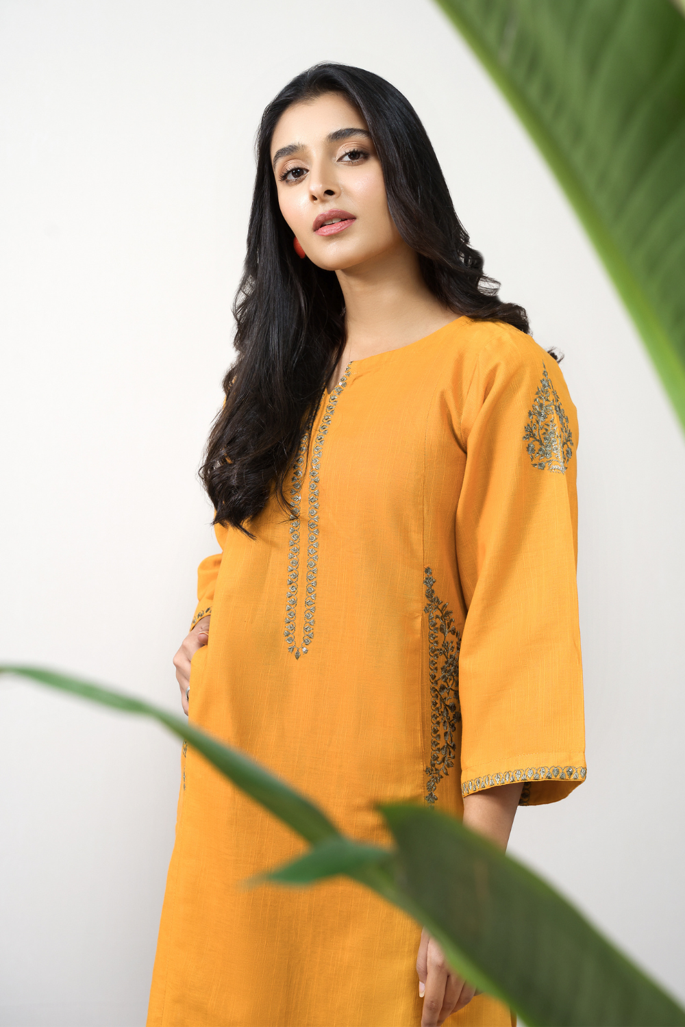 2 PC Stitched | Khaddar Embroidered Shirt + Trouser