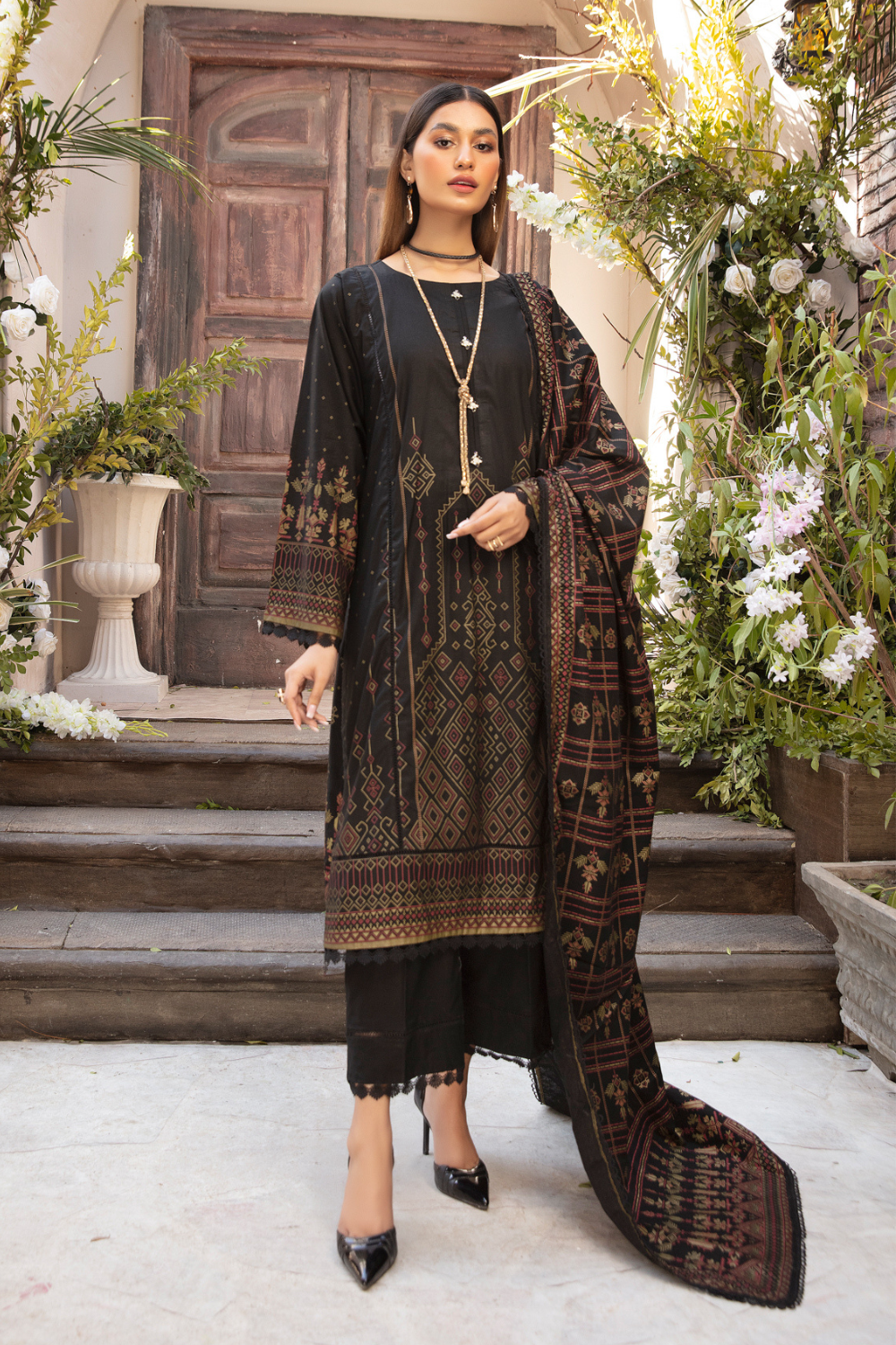 3 PC Unstitched Printed Lawn Suit