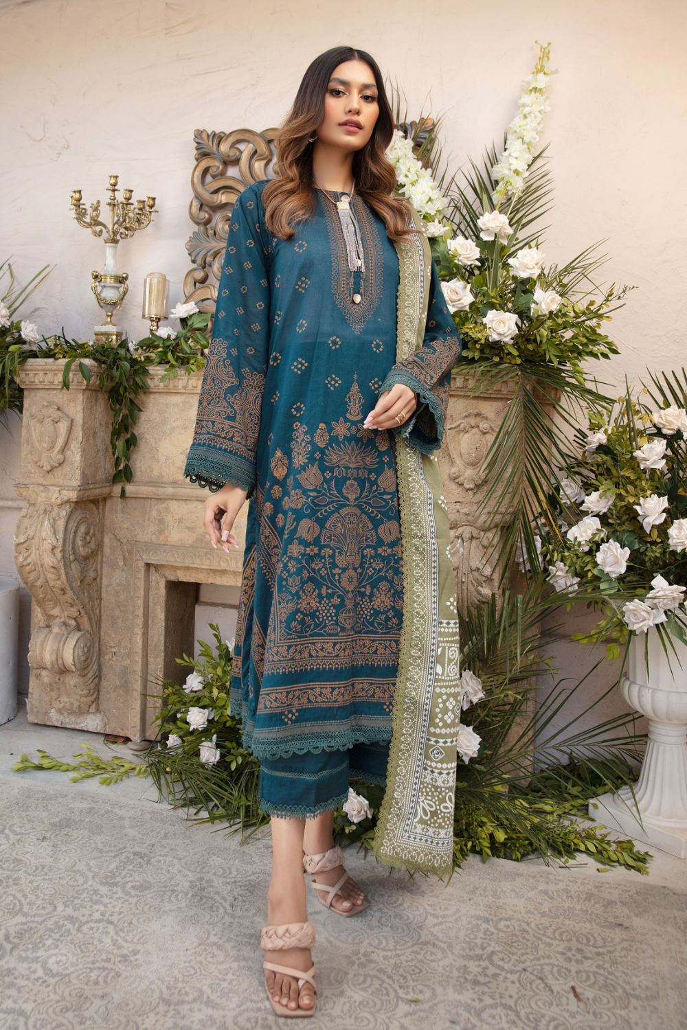 3 PC Unstitched Printed Lawn Suit