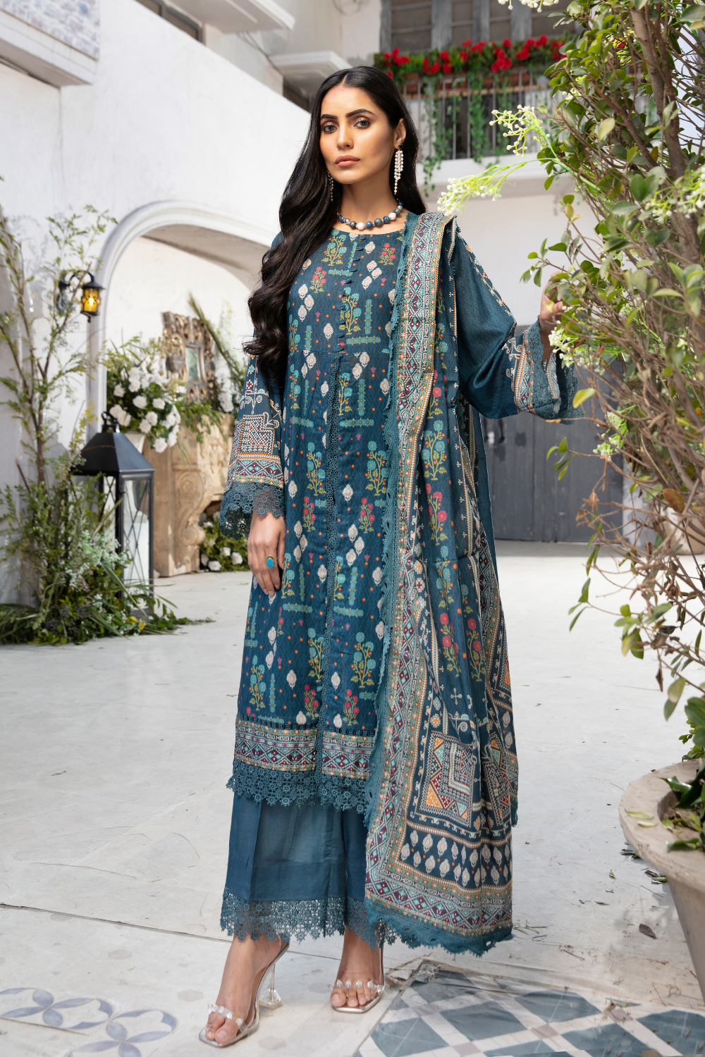 3 PC Unstitched Printed Lawn Suit