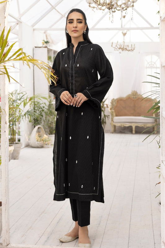 2 PC Stitched | Embroidered Jacquard Cotton Shirt+ Trouser