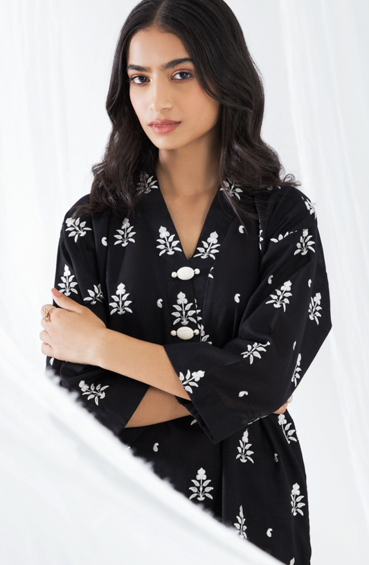 2 PC Unstitched | Khaddar Embroidered Shirt + Trouser