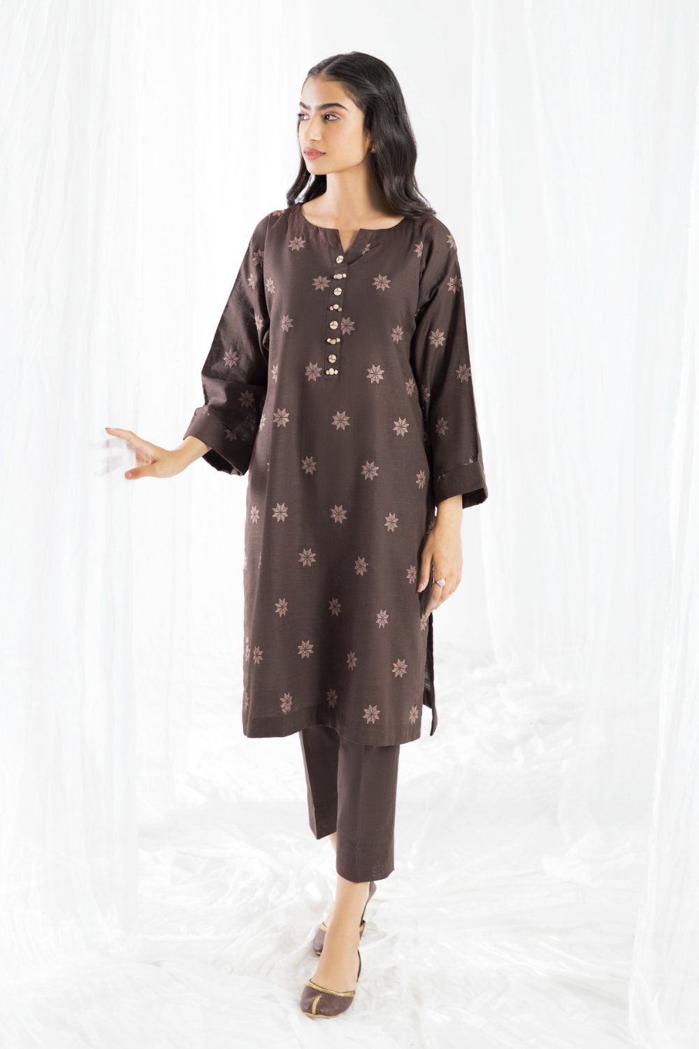 2 PC Unstitched | Khaddar Embroidered Shirt + Trouser