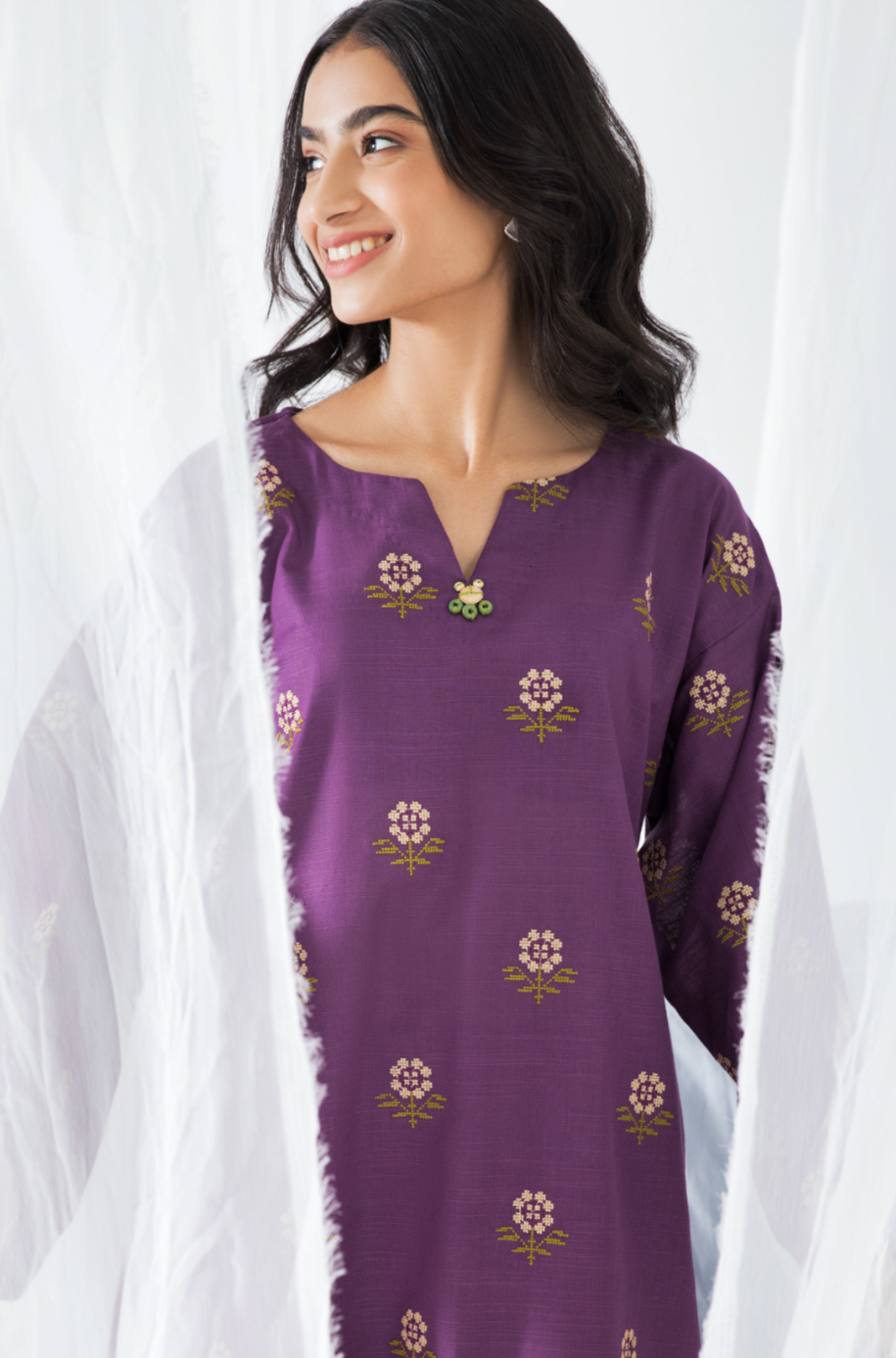 2 PC Unstitched | Khaddar Embroidered Shirt + Trouser