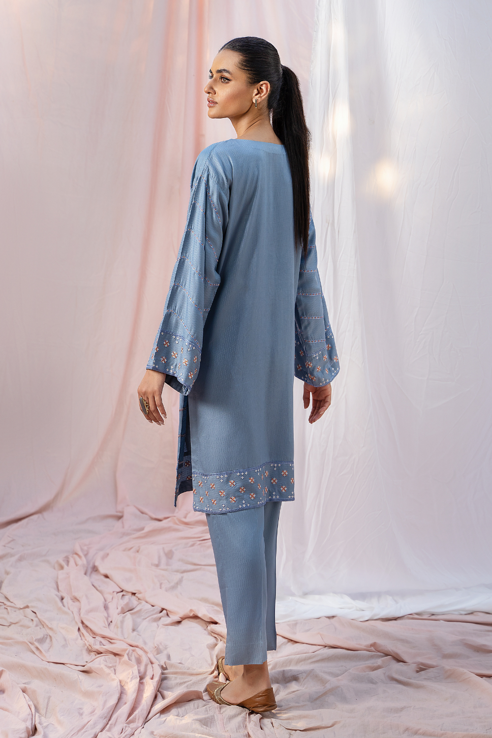 2 PC Stitched | Viscose Dobby Embroidered Shirt + Trouser