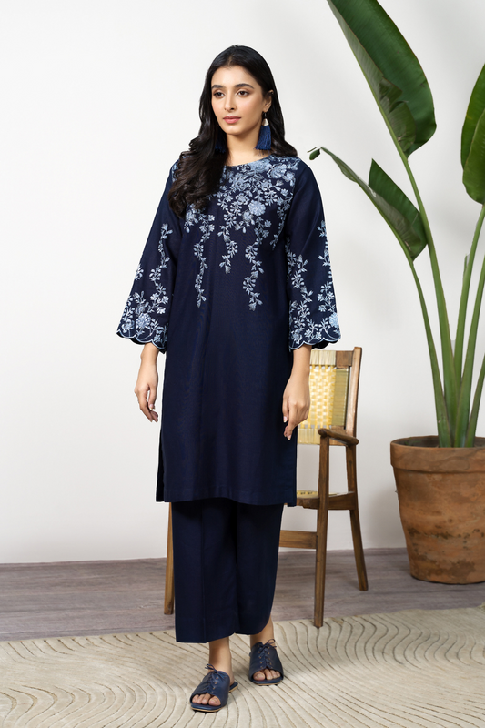 2 PC Stitched | Khaddar Embroidered Shirt + Trouser