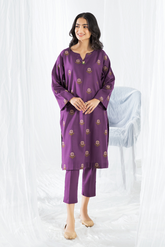 2 PC Unstitched | Khaddar Embroidered Shirt + Trouser