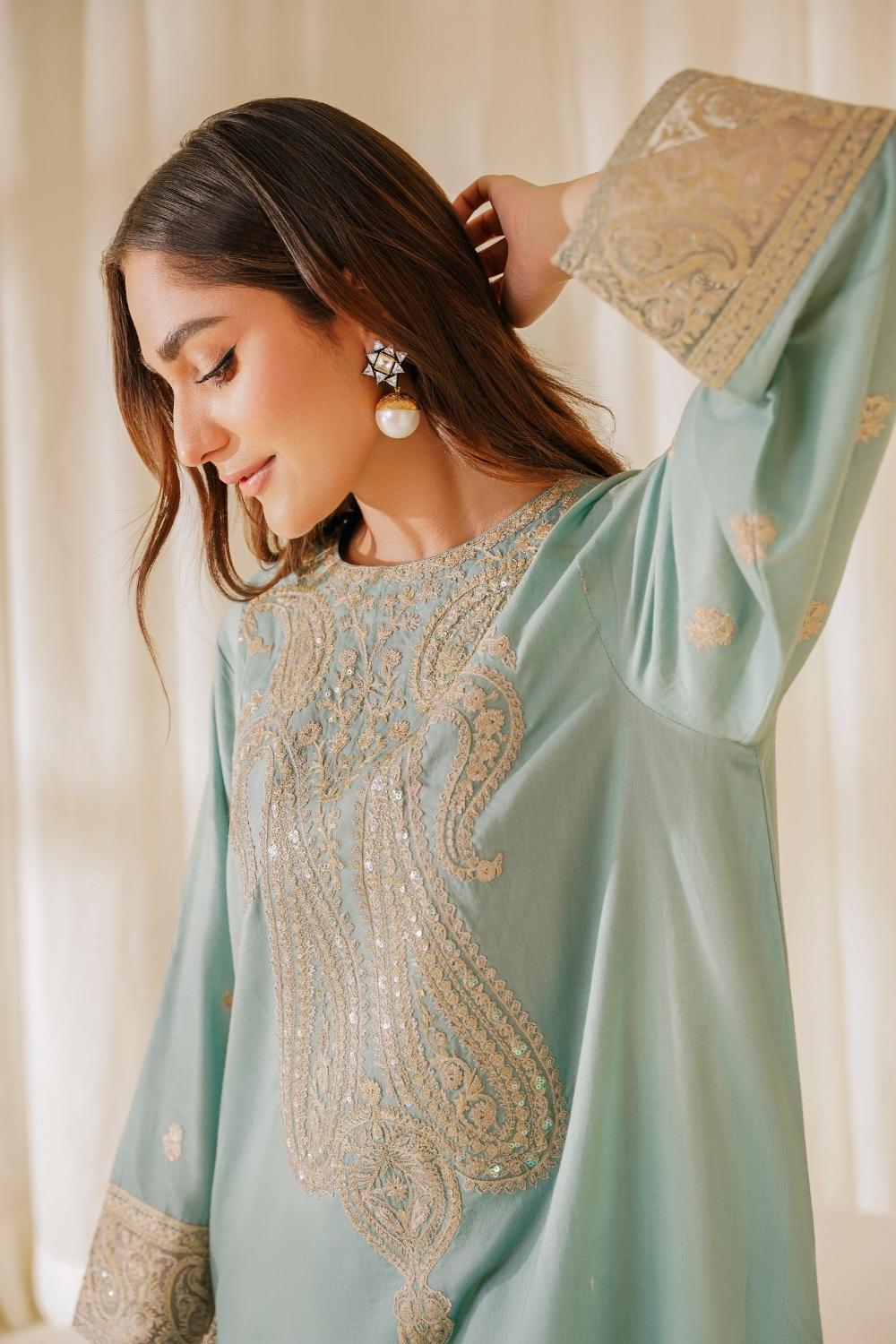 2 PC Stitched | Lawn Embroidered Shirt + Trouser