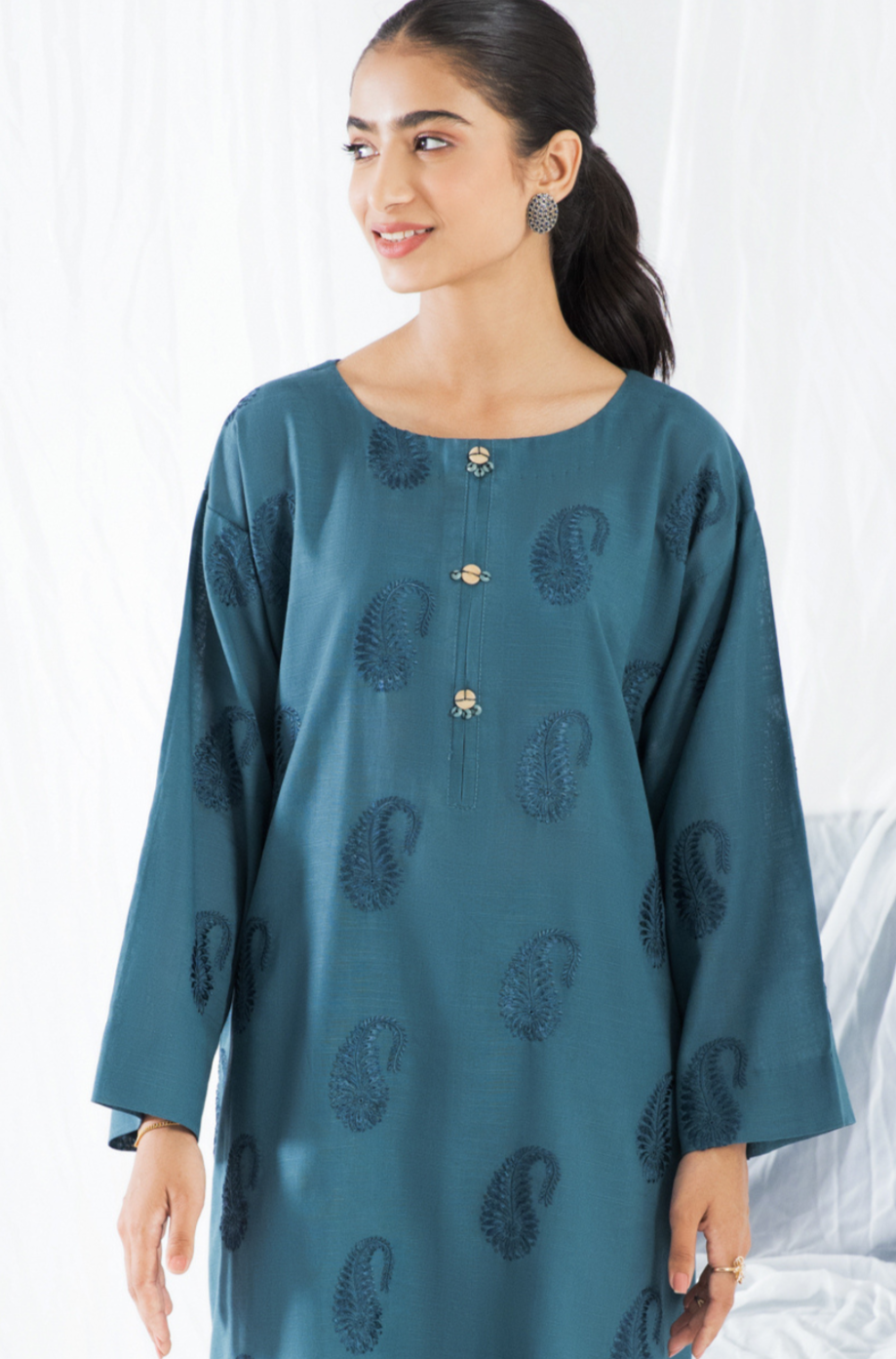 2 PC Unstitched | Khaddar Embroidered Shirt + Trouser