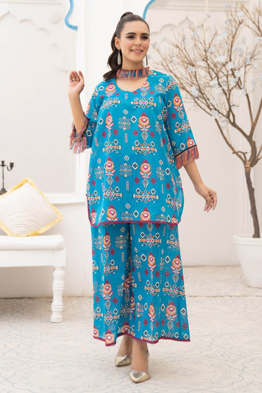 2PC Unstitched | Printed Lawn Shirt + Trouser