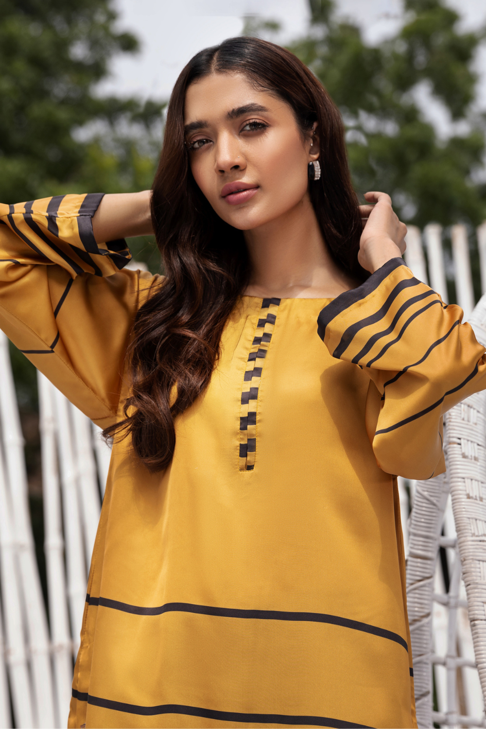 1 PC Stitched | Silk Tunic Printed Long Shirt