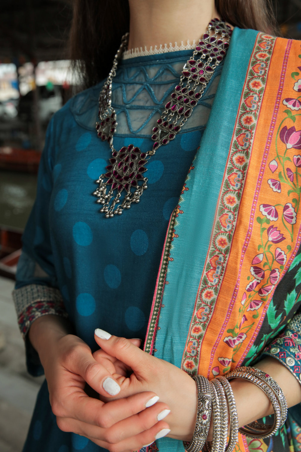 3 PC Unstitched | Embroidered Suit + Shawl