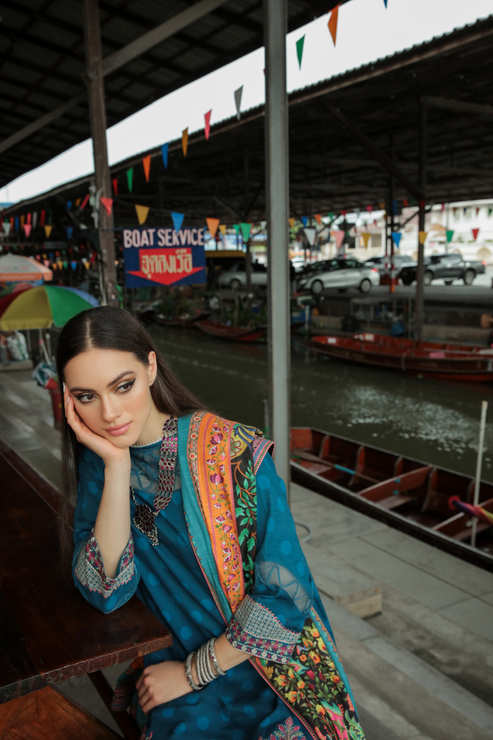 3 PC Unstitched | Embroidered Suit + Shawl