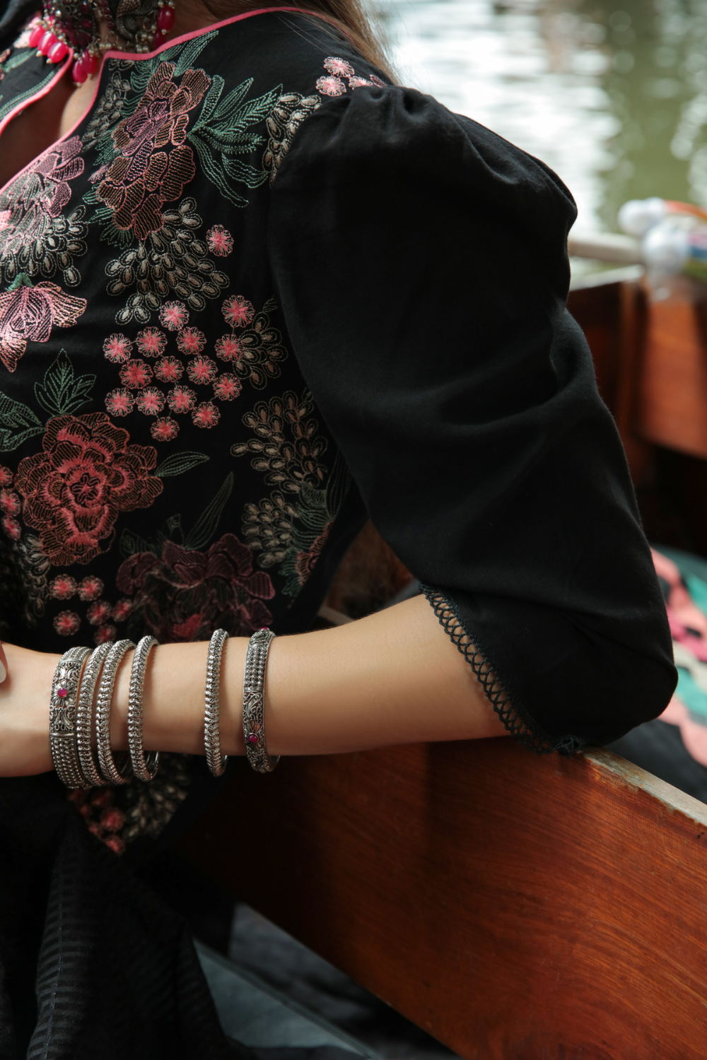 3 PC Unstitched | Embroidered Suit + Organza  Dupatta