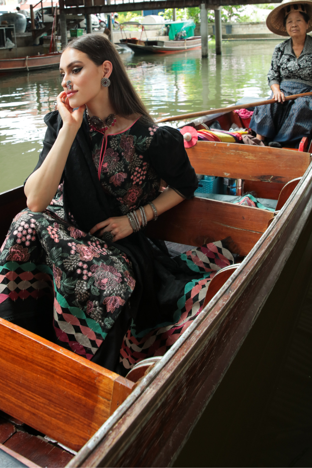 3 PC Unstitched | Embroidered Suit + Organza  Dupatta