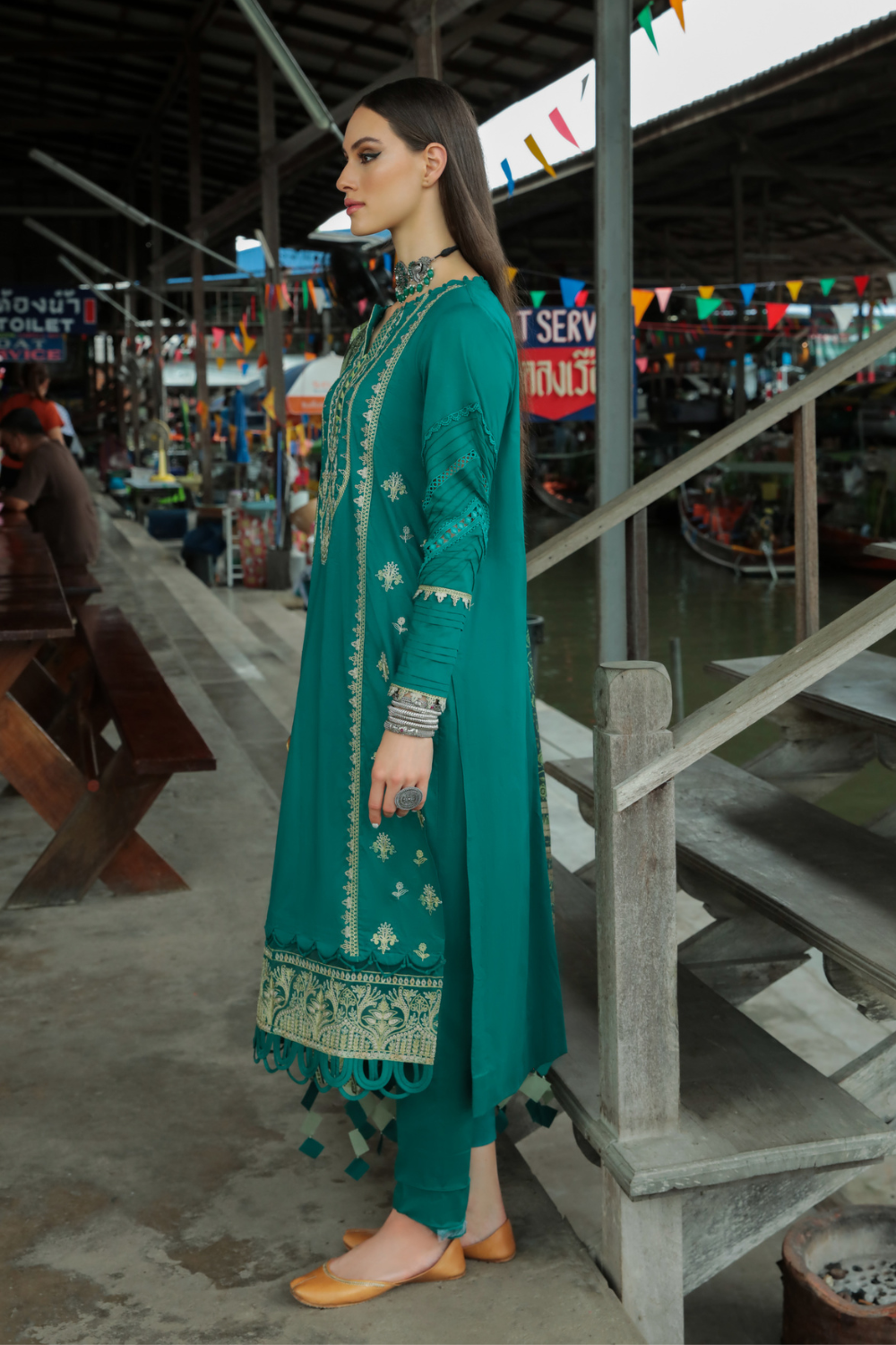 3 PC Unstitched | Embroidered Suit + Shawl