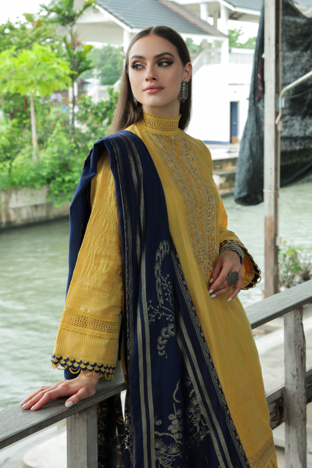 3 PC Unstitched | Embroidered Jacquard Suit