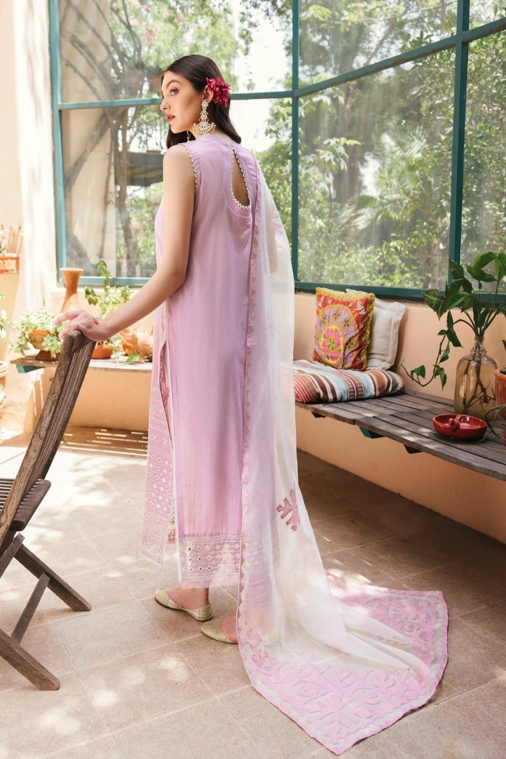 3PC Unstitched Embroidered Lawn Shirt | Ralli (Hand Made) Organza Dupatta | Cambric Dyed Trouser