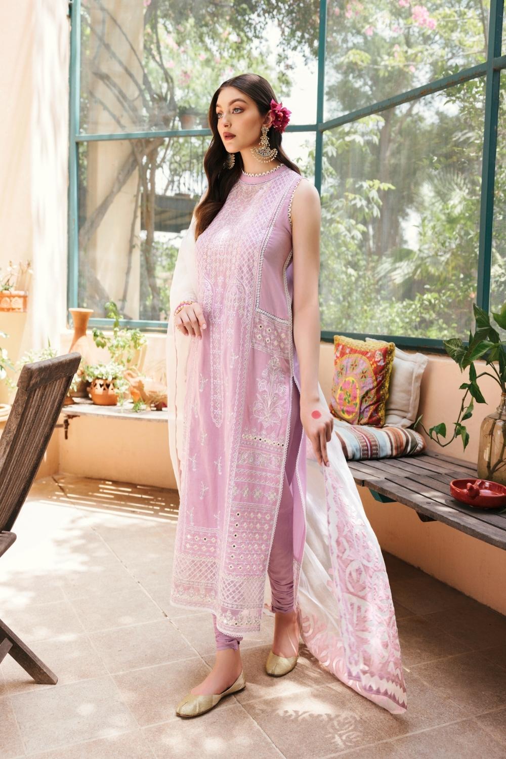 3PC Unstitched Embroidered Lawn Shirt | Ralli (Hand Made) Organza Dupatta | Cambric Dyed Trouser