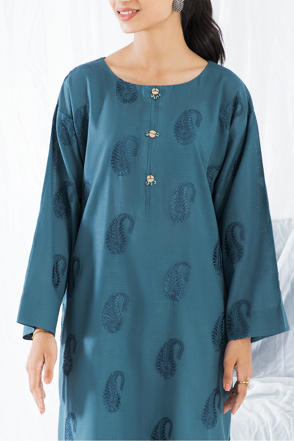 2 PC Unstitched | Khaddar Embroidered Shirt + Trouser