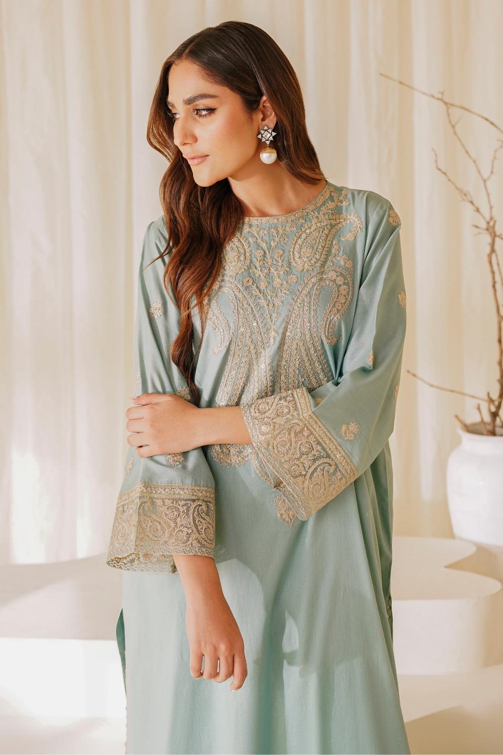 2 PC Stitched | Lawn Embroidered Shirt + Trouser