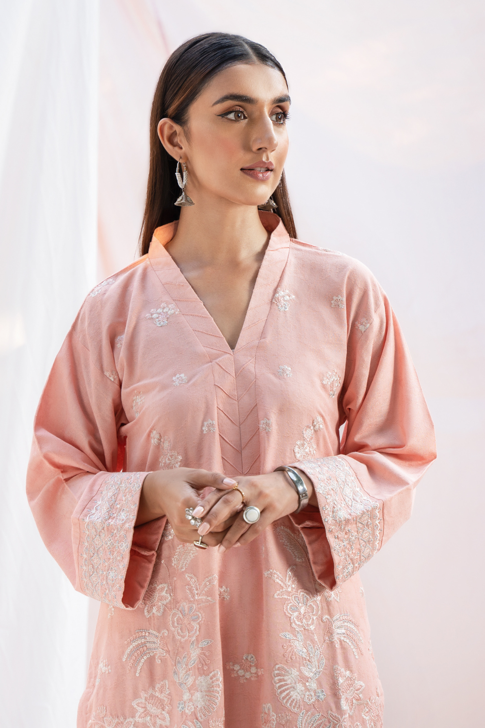 2 PC Stitched | Viscose Jacquard Embroidered Shirt + Trouser